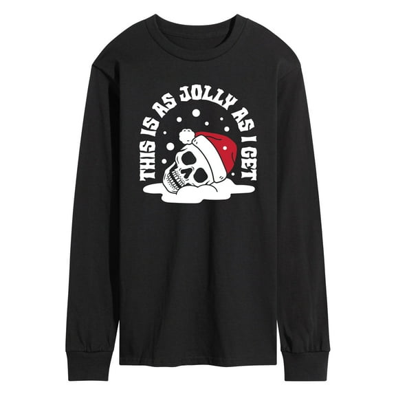 Instant Message - Skeleton Jolly As I Get - Men's Long Sleeve Graphic T-Shirt