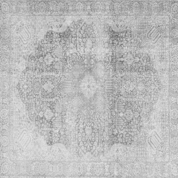 Ahgly Company Indoor Square Persian Gray Traditional Area Rugs, 7' Square