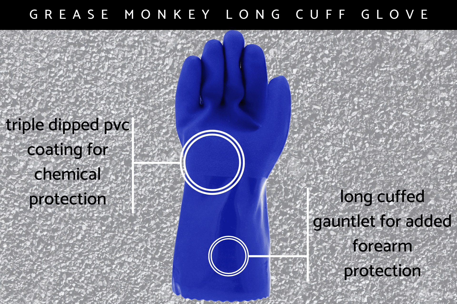 Grease monkey long cuff pvc sale coated gloves