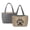 Aztec Bear, variant on Mushroom Frog Print Women's Lightweight Quilted Tote – Reversible Stitching Shoulder Bag, Large 15" Laptop Handbag with Multiple Pockets, Perfect for Work Travel, Gray