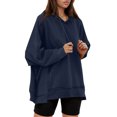 thumbnail image 4 of kamemir Womens Hoodies Plus Size Women's Casual Long Sleeve Color Tops Crewneck Sweatshirts Cute Loose Fit Pullover with Pockets(Blue,M), 4 of 6