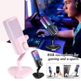 thumbnail image 2 of Microphone USB de Jeu pour PC, Condensateur USB RGB de Jeu avec Réduction de Bruit AI et Contrôle de gain pour Diffusion en Continu en Direct podcasting et Enregistrement Vocal, 2 of 7