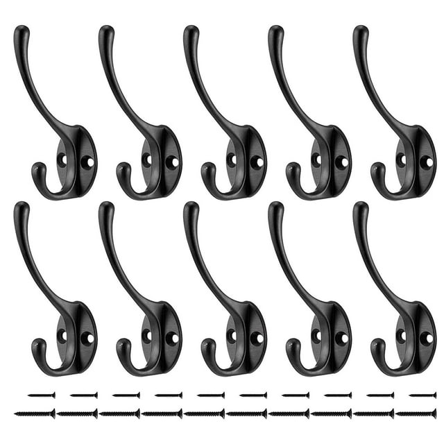 Pared Pesada 10 Ganchos Tornillos Montados Abrigo con 20 Pack Herramientas y Mejoramiento del Hogar