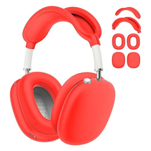 GadgetCom Headphone Case Compatible with Apple AirPods Max 1 2 , 4-in-1 Soft Silicone Shell Skin – Headband Protector, Inner & Outer Ear Cushion Covers