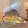 thumbnail image 3 of DIY Tulip Night Light, Cloud Tulip Mirror Night Light, Simulation Flower Bedroom Sleeping Table Lamp, Home Mirror Decoration, Room Decor for Teen Girls, Night Light for Bedroom, 3 of 6