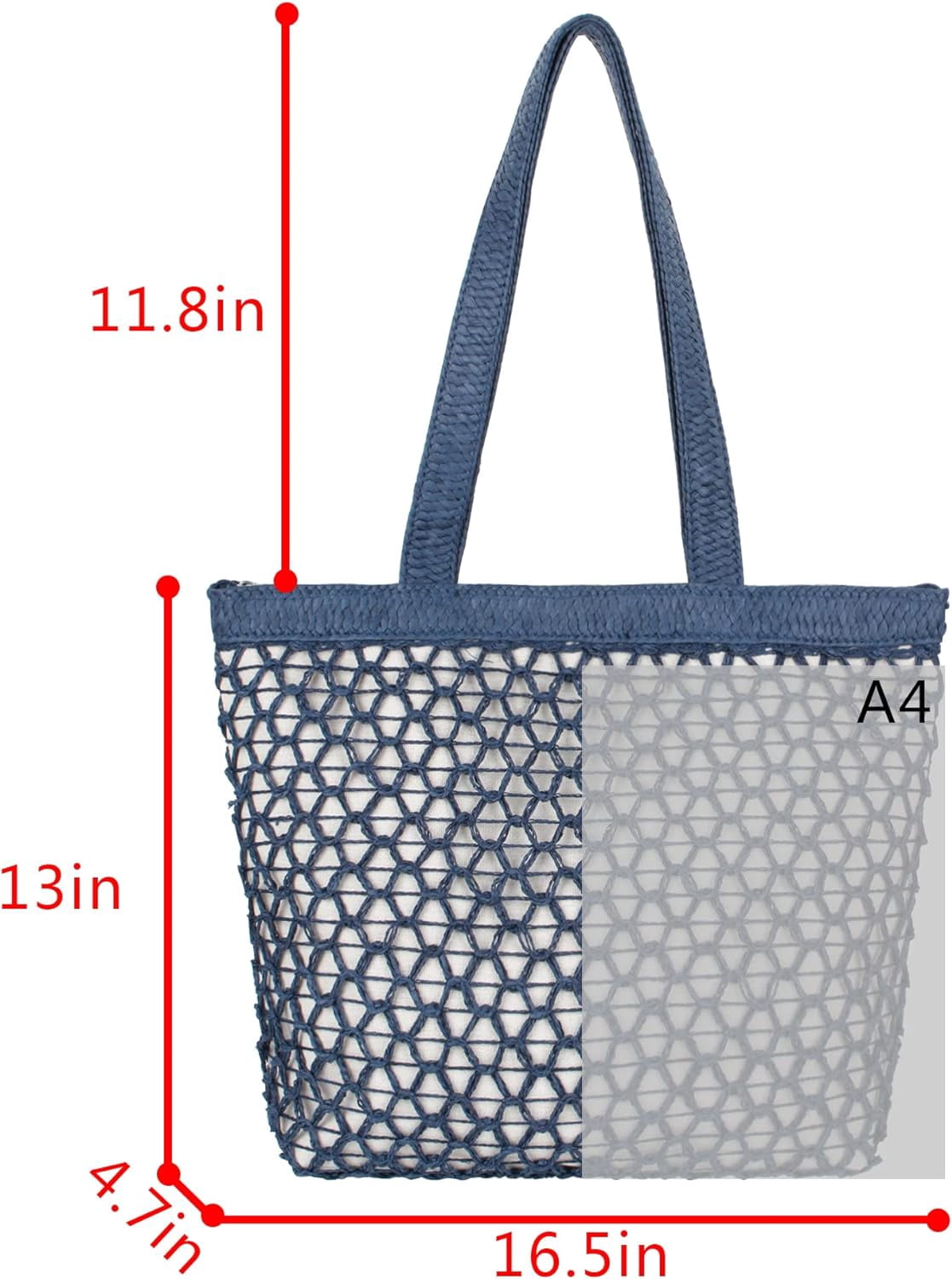 LinYooLi Cotton Crochet Beach Tote Bohemian Handmade Top Handle Bag Small Summer Boho Bag