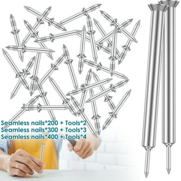 Threns 200/300/400Pcs Double-Head Skirting Thread Seamless Nail Metal Skirting Line Without Marks Nail