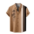thumbnail image 1 of Mens Shirts Summer Male Floral Shirts Button Down Tropical Holiday Beach Shirts Mens T-Shirts Beige XXXXL, 1 of 2