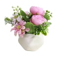 thumbnail image 2 of PONPRNGY Potted Peony Artificial Flowers Indoor Fake Plant Bathroom Accessories Decor, Faux Silk Flowers Arrangement in Vase Centerpieces for Tables Dresser Shelf Decor, 2 of 6