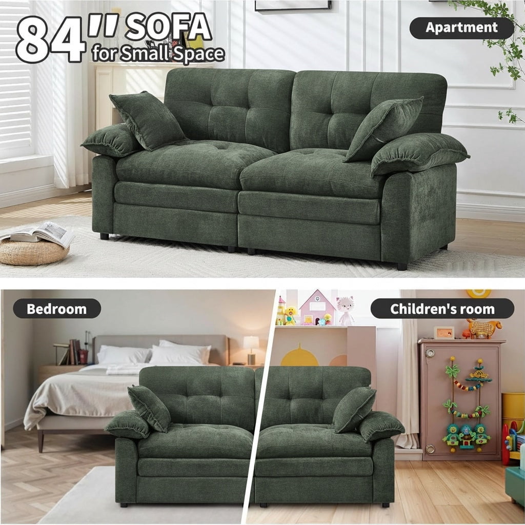 Sailvan 83" Loveseat Sofa, Comfy Corduroy Cloud Couch with Deep Seat, Modern 2-3 Person Sofa for Living Room, Apartment and Small Spaces