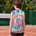 thumbnail image 6 of TIREOW Children Boys and Girls Neon Tie Dye Tank Tops Cute Animal Print Funny Crew Neck Sleeveless Undershirt, 6 of 8