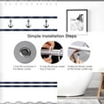 thumbnail image 4 of Navy Anchor Shower Curtain Sets for Bathroom, Blue White Striped Shower Curtains, Nautical Themed Bath Curtain Water Resistant, Polyester Fabric,Machine Washable with 12 Hooks 72x72in, 4 of 5