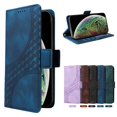 thumbnail image 4 of ELEHOLD For iPhone XS/X Leather Wallet Phone Case, Embossed Diamond Folio Flip Cover, Card Holder Cash Slot, Stand Support, Wrist Strap Lanyard -Blue, 4 of 10