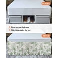 thumbnail image 7 of Sage Green Coastal Wrap Around Bed Skirts for King Bed 16" Drop,Bed Skirt with Adjustable Elastic Belt Dust Ruffle Bed Valance for Bedroom Hotel Luxury Coral Starfish Nautical Compass Bed Frame Cover, 7 of 7
