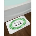 thumbnail image 2 of St. Patrick's Day Bath Mat, Clover Wreath Shamrock Luck of the Irish Text, Plush Bathroom Decor Mat with Non Slip Backing, 29.5" X 17.5", Lime Green Forest Green, by Ambesonne, 2 of 2