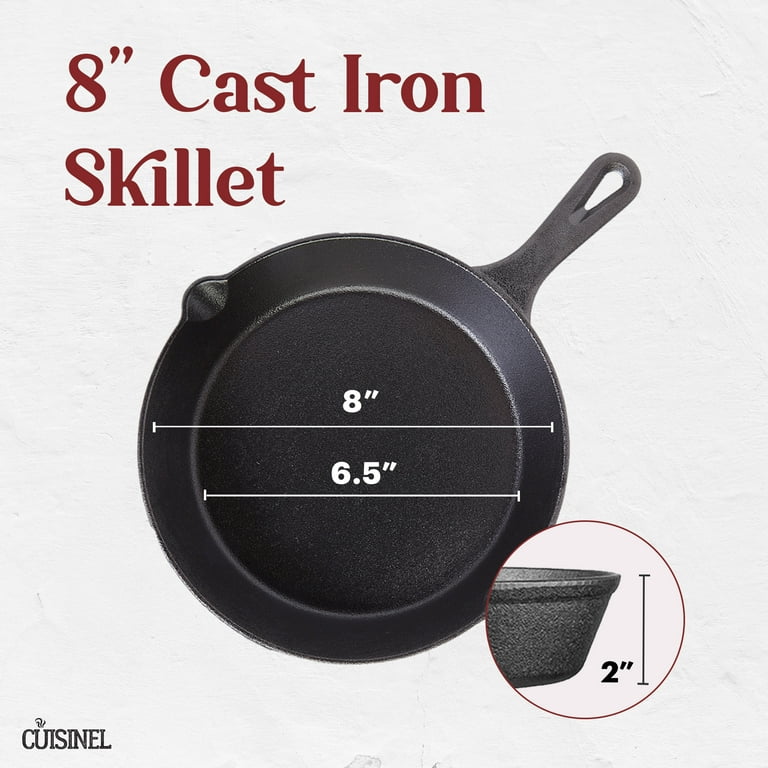 Pre-Seasoned Cast Iron Skillet with Handle Cover (8-Inch) Oven Safe  Cookware - Heat-Resistant Holder - Indoor and Outdoor Use - Grill,  Stovetop, Induction Safe 