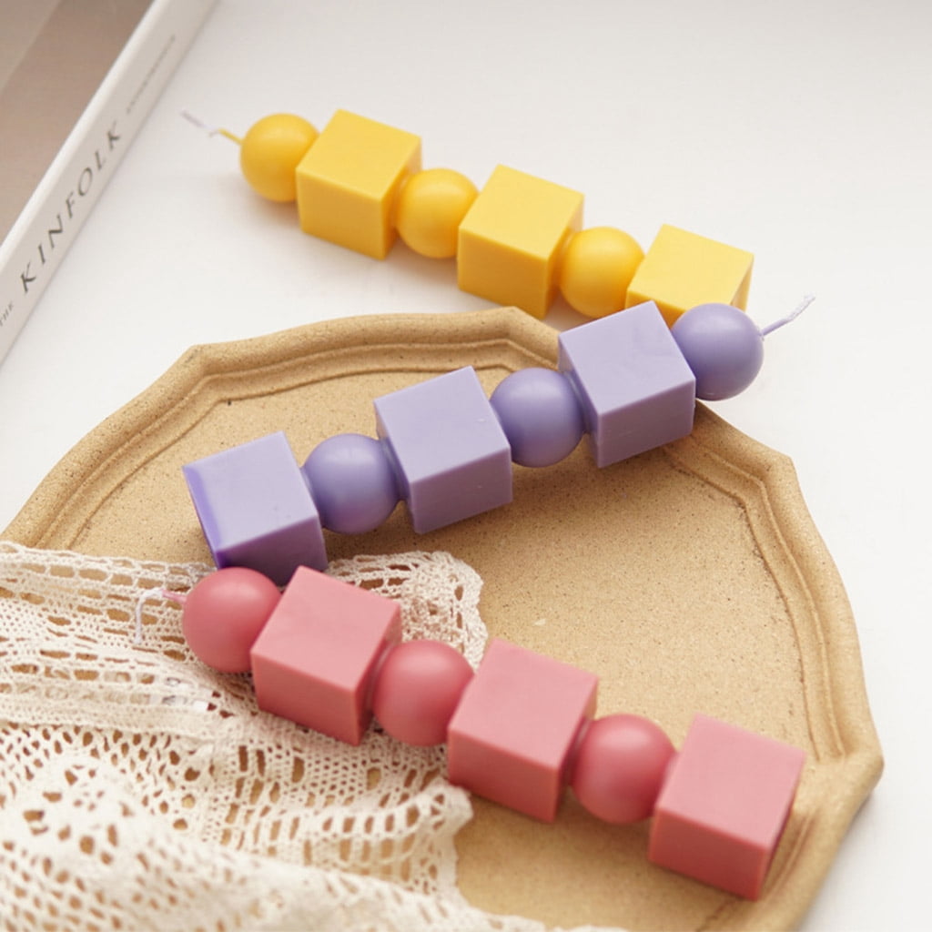 Geemin Plastic Candle Mold Geometric Cylinder Candle Making Molds DIY Handmade Beeswax Candles Mould Supplies