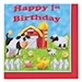 thumbnail image 3 of On The Farm 1st Birthday Lunch Napkins (16 count), 3 of 3