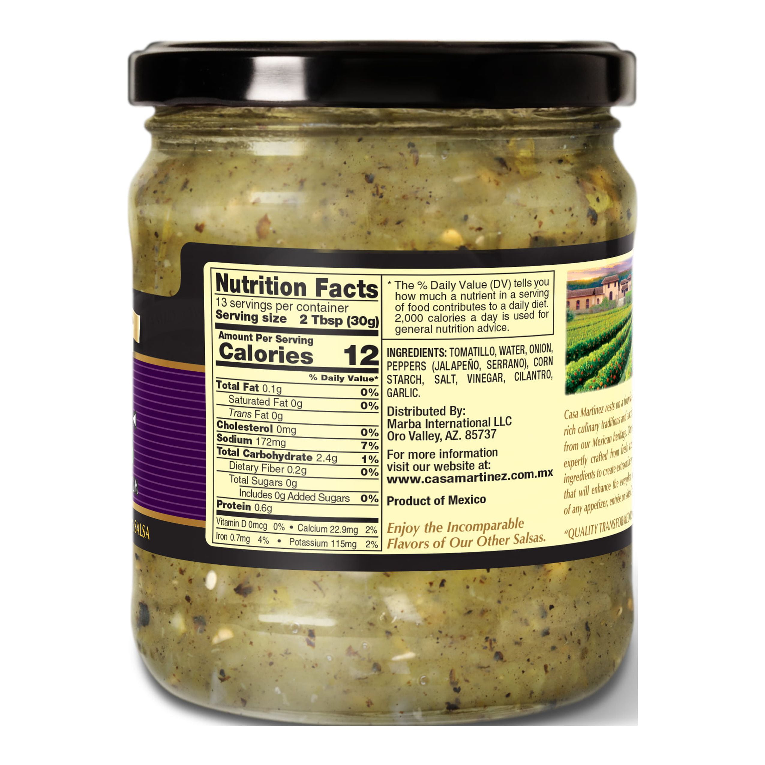 (2 pack) Casa Martinez Medium Fire Roasted Tatemada Salsa Verde, 16 oz
