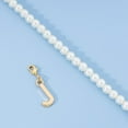 thumbnail image 2 of Dainty 18K Gold Plated Initial Pearls Chain Necklace for Women, 16''+3.5'' Length 0.3'' Round Imitation Pearls Chain Personalized 26 Capital A-Z Initial Charm Pendant Necklaces for Women, 2 of 5