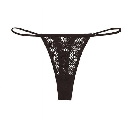 Bigersell Bikini Panties for Women Clearance Lace Underwear Women Bikini Panty Style P-1776 Polyester Bikini Panties Ladies Thong Briefs High Waist Women s Panties Black M