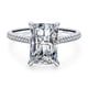 thumbnail image 3 of Anillo de plata esterlina S925 para mujer, anillo de diamantes de imitación de 5 quilates rectangular de lujo, joyería de plata, 3 of 4
