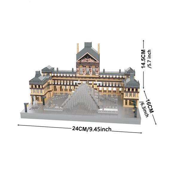 Knew Built Louvre Micro Mini Building Blocks for Adult, Architecture Toys Set, Construction, Arc Triomphe Eiffel Assembly Bricks