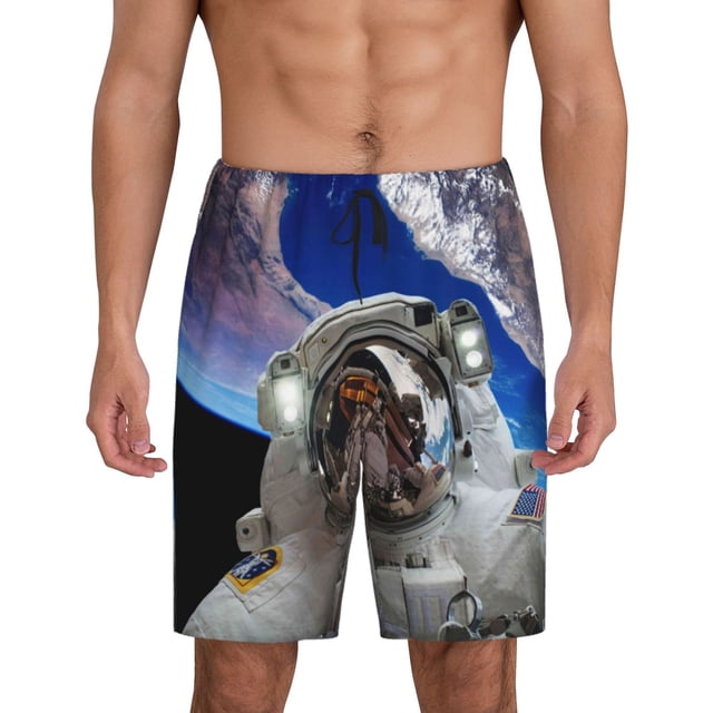 Fotbe Astronaut in Outer Space Pantalones Cortos de Pijama para Hombre, Ropa de Dormir, Pantalones de Pijama Cortos para Hombre-Medium