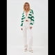 thumbnail image 4 of Suéter de Rayas con Bloques de Color para Mujer, Cárdigan de Larga con Botones y Cuello en V, Prenda de Punto de Moda. Verde L, 4 of 10