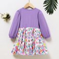 thumbnail image 2 of YEEDISON Children's Dress Autumn Winter Dress Cotton Flower Print Bubble Sleeve Bowknot Party Girl Dress for 0-18M, 2 of 4