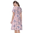 thumbnail image 2 of Bixox Robe d'Été à Manches Courtes pour Femmes Robe Ample Longueur Genou avec Poches-Papillon, 2 of 7