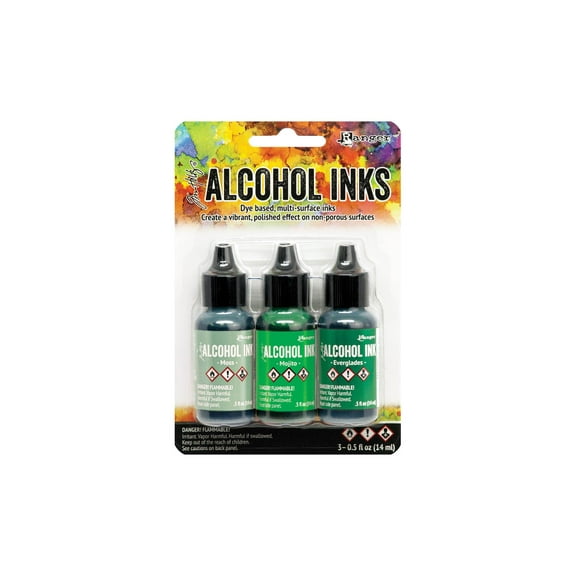 Ranger THoltz Alcohol Ink Set Mint/Green Spectrum