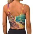 thumbnail image 3 of Lsque Island Beach Guinea Pig Printed Women'S Sports Bra, Compression, Moisture Wicking, High-Impact Sports Bra For Women,Supportive sports bra-XX-Large, 3 of 9
