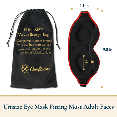ComfiTime 3D Sleep Mask - 100% Blackout Eye Mask for Sleeping, Eye Covers for Men and Women, Contour Blindfold with Nose Baffle, Soft & Lightweight, Latex-Free