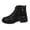 Black#8, variant on Purcolt Ankle Boots for Women Dressy Casual PU Leather Round Toe Block Heel Lace-up Short Booties Comfort Slip on Dress Shoes Streetwear with Side Zipper