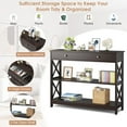 thumbnail image 5 of KOTEK Console Table with Drawer and Storage Shelves, Narrow Sofa Table for Living Room, Easy Assembly, 3-Tier Entryway Table with Storage for Hallway (Espresso), 5 of 18