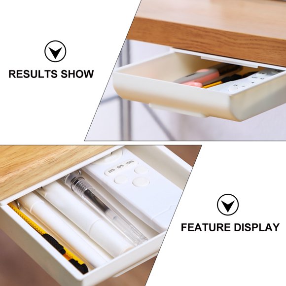Pen Box 1pc Hanging Container Drawer Style Storage Box Under Table Desk Storage Box