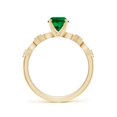 thumbnail image 2 of ANGARA Oval Lab Grown 1.1 Ct Emerald Engagement Ring with Marquise Motifs for Women in 14K Yellow Gold (Size-8x6mm) | May Birthstone, Anniversary, Jewelry Gift for Women | Lab-Grown Emerald Ring, 2 of 8