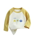 thumbnail image 2 of RXIRUCGD Chemise à Manches Longues pour Enfants Col Rond Manches Longues Couche Inférieure (Jaune, Taille : 3-5 Ans), 2 of 5