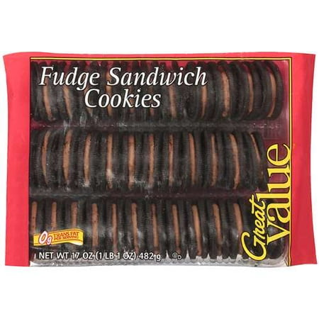 Great Value: Fudge Sandwich Cookies, 17 oz