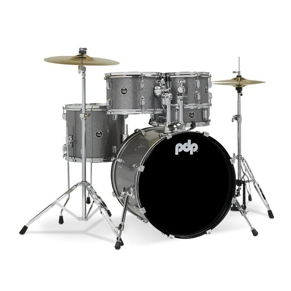 PDP Center Stage 5-Piece Drum Kit with Hardware and Cymbals (Silver Sparkle)