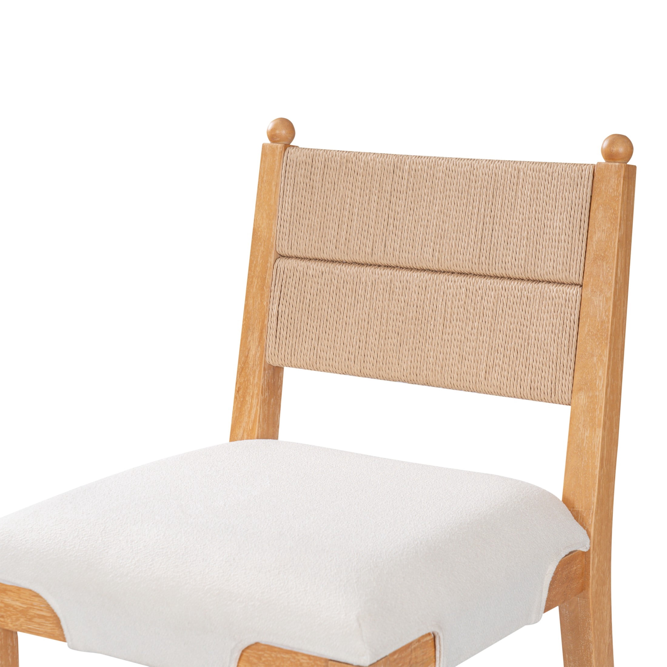 Christopher Knight Home Upholstered Counter Stools, Rope Back, Wood Frame, Beige+Natural, Set of 2