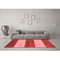 thumbnail image 3 of Ahgly Company Machine Washable Indoor Round Abstract Red Modern Area Rugs, 3' Round, 3 of 4