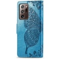 thumbnail image 5 of Samsung Galaxy Note 20 Ultra Wallet Case, Mantto Bling Butterfly Flower PU Leather Flip Phone Cover Credit Cards Slot Shockproof Kickstand Case for Samsung Galaxy Note 20 Ultra, Blue, 5 of 9