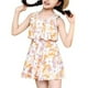 thumbnail image 1 of Odeerbi 4-14 Años Vestido de Baño de Dos Piezas Para Niñas Vestido de Baño de Verano Con Volantes Florales Y Shorts de Baño Traje de Baño de Moda Hawaiano Con Cuello Redondo Y Sin Mangas, 1 of 3