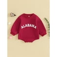 thumbnail image 2 of Newborn Baby Girl Boy Football Clothes Game Day Sweatshirt Romper Oversized Long Sleeve Bubble Bodysuit Fall Outfit, 2 of 8