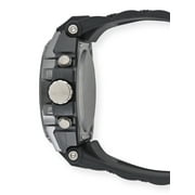 George Mens Analog Digital Watch with Gun Metal Case and Black PVC Strap 53MM