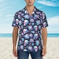thumbnail image 2 of Fotbe flower Skull in starry sky Hawaiian Shirt for Men Unisex Summer Beach Casual Short Sleeve Cotton Linen Button Down Shirts-Large, 2 of 5
