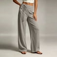 thumbnail image 3 of Tsesme Women’s Elastic Waist Faux Jeans Straight Leg Pull on Denim-like Pants, Loose Casual Trousers with Pockets, 3 of 6