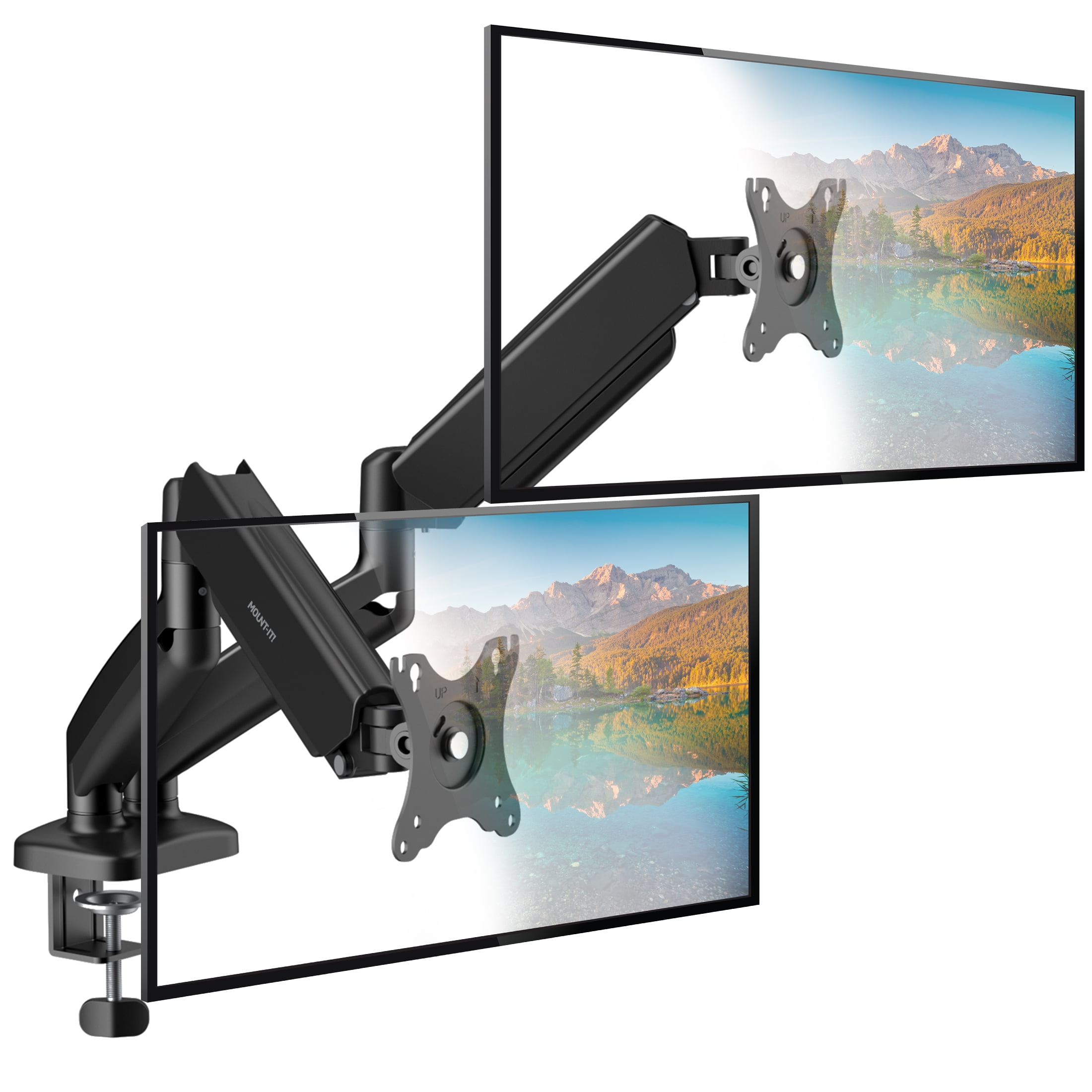 Dual Monitor Desk Mount with Gas Spring Arms